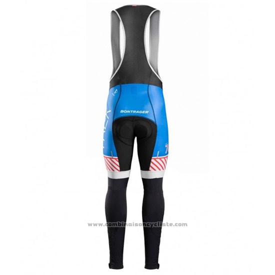 2016 Maillot Cyclisme Trek Bontrager Bleu et Blanc Manches Longues et Cuissard